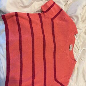 Red Valentino top pink striped LUXURY DESIGNER MEDIUM